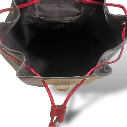 Fendi Drawstring Flap Backpack Leather with Zucca Embossed Detail - photo 7 of 10