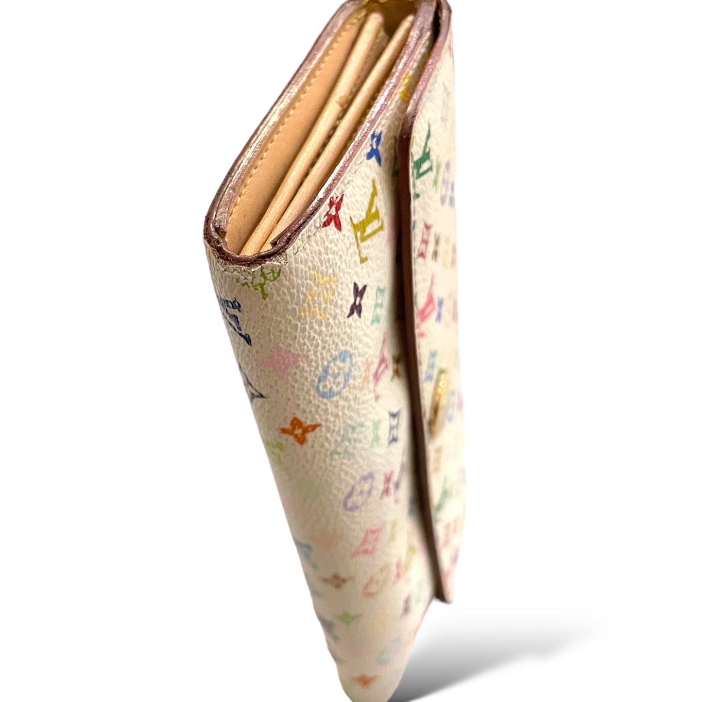 LOUIS VUITTON Paris Vintage Monogram Multicolor Sarah Wallet (White)