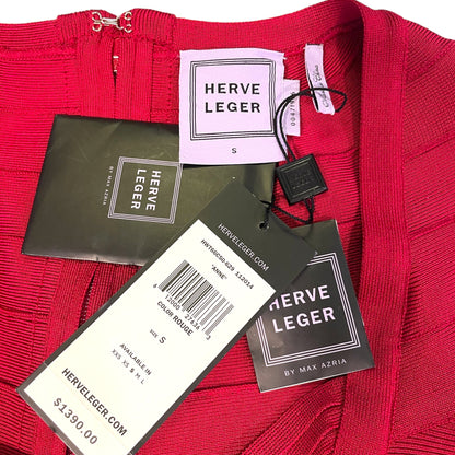 Hervé Léger "Anne" Dress in Rouge with Draped Fringe Insert - photo 2 of 12