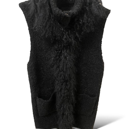 Dolce Cabo Wool Vest with Real Tibet Lamb Fur Trim - photo 7 of 8