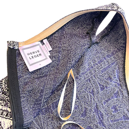Hervé Léger Blue/Violet Staci Floral Jacquard BodyCon Dress - photo 4 of 11