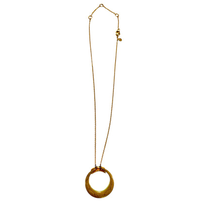 Alexis Bittar Hand Carved Neon Yellow Lucite Circle Pendant Necklace - photo 5 of 5