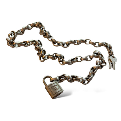 Chanel 2003 CC Logo Padlock Chainlink Belt/Necklace in Silver - photo 6 of 6