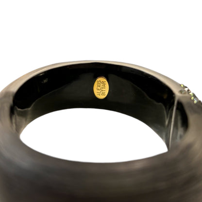 Alexis Bittar Hand Carved Lucite Crystal Encrusted Hinge Bangle - photo 2 of 5