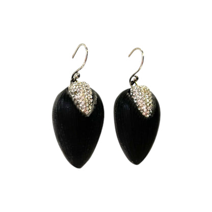 Alexis Bittar Crystal Encrusted Black Lucite Earrings - photo 3 of 6