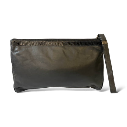 Gucci Black Leather & Python Trim Vintage Clutch - photo 14 of 14