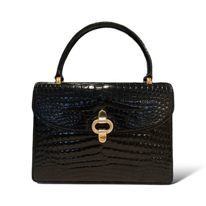 Gucci Vintage Crocodile Top Handle Bag Circa 1950’s - main product photo