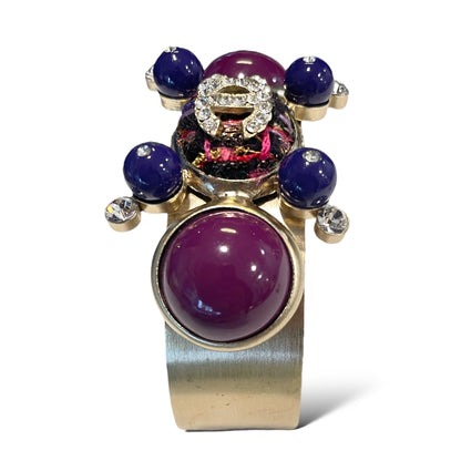 Chanel Vintage CC Logo Cluster Stone Cuff Circa 03’ - photo 7 of 8