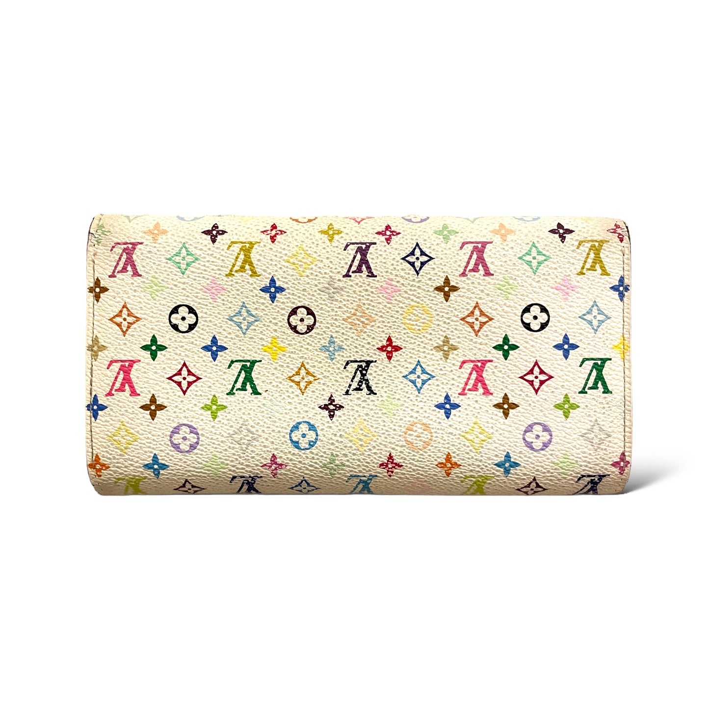 LOUIS VUITTON Paris Vintage Monogram Multicolor Sarah Wallet (White)
