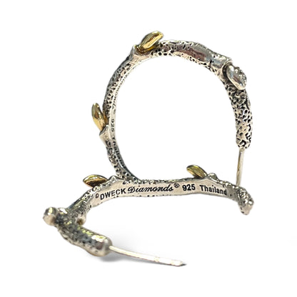 Stephen Dweck Vine Hoop Earrings, 18k YG, .925 & Dweck Diamonds - photo 2 of 12