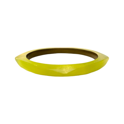 Alexis Bittar Hand Carved Lucite Neon Yellow Bangle - photo 2 of 4