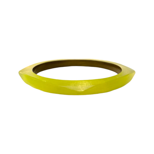 Alexis Bittar Hand Carved Lucite Neon Yellow Bangle - photo 2 of 4