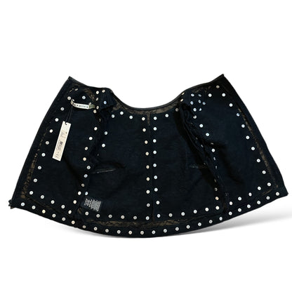 Alice + Olivia Lamb Leather Lace Pattern Crop Top - photo 6 of 7
