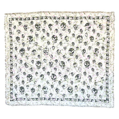 Alexander McQueen Classic Skull-Print Frayed Scarf - main product photo