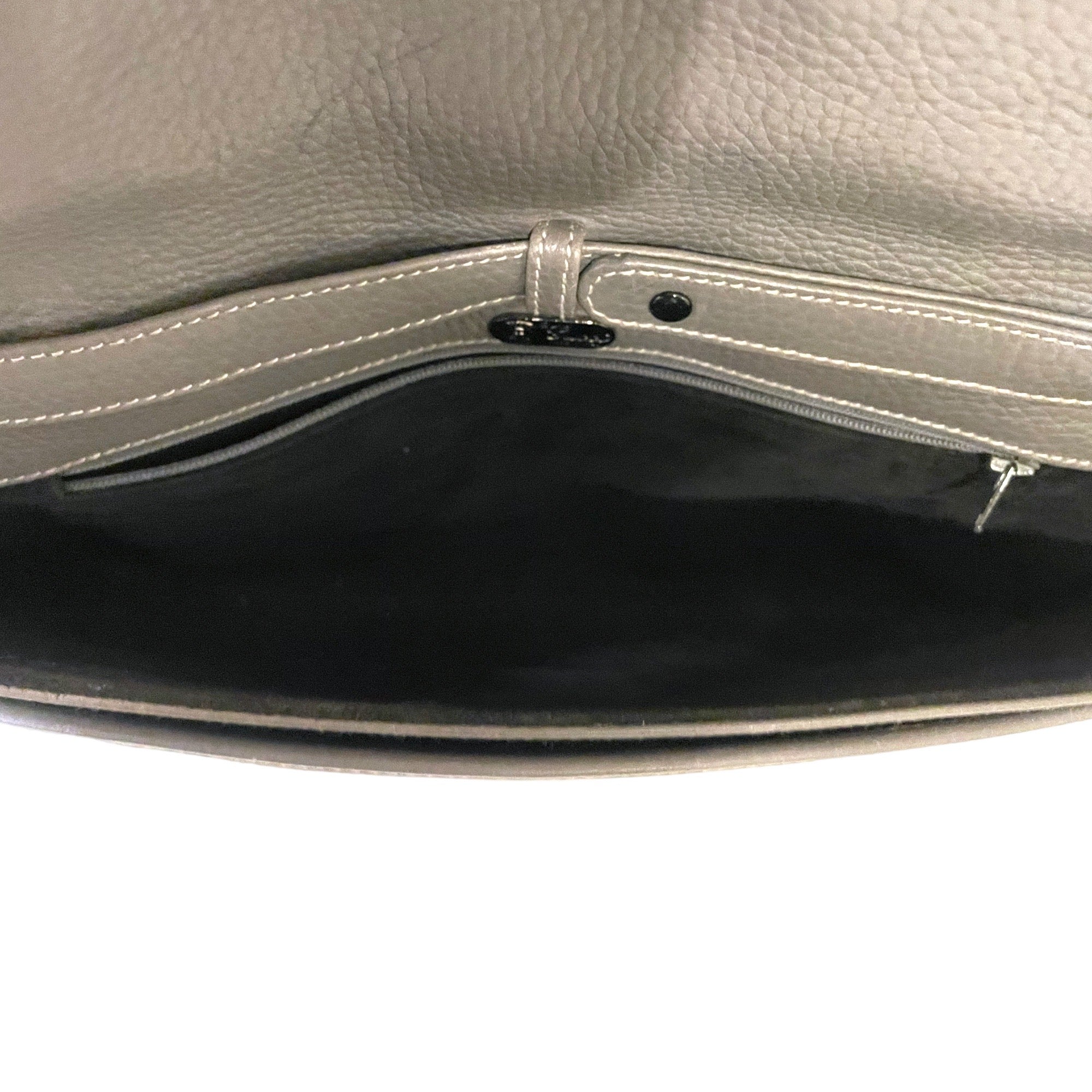 GUCCI Vintage Grey Leather Crossbody Bag / Clutch