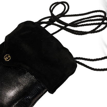 Gucci Vintage Suede & Lizard Crossbody Bag with GG Motif - photo 4 of 11