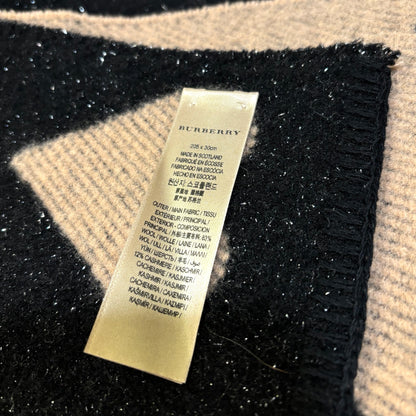 Burberry London Reversible Black & Beige Wool/Cashmere Long Scarf - photo 6 of 10