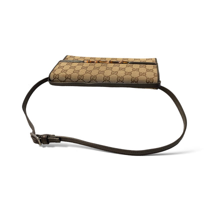 Gucci GG Canvas Bamboo Bar Clutch/ Waist bag/ Sling Bag - photo 8 of 10
