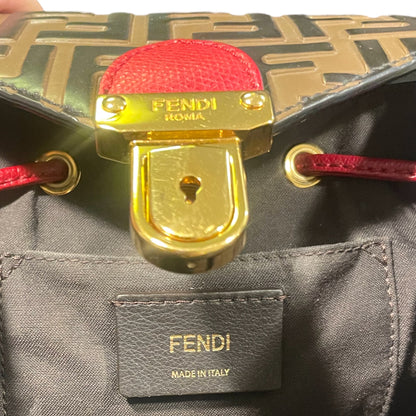 Fendi Drawstring Flap Backpack Leather with Zucca Embossed Detail - photo 4 of 10
