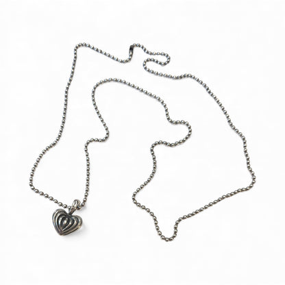 Lagos Caviar Fluted Heart Pendant Ball-Chain Necklace (30”) - photo 5 of 5