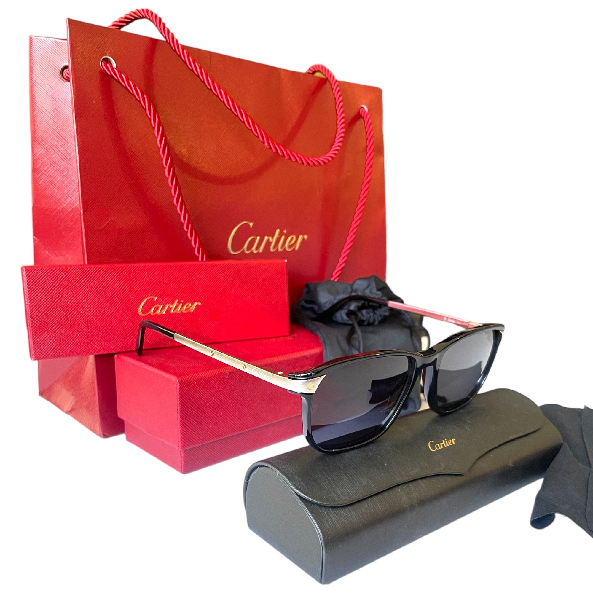 CARTIER Polarized Grey Phantos Sunglasses