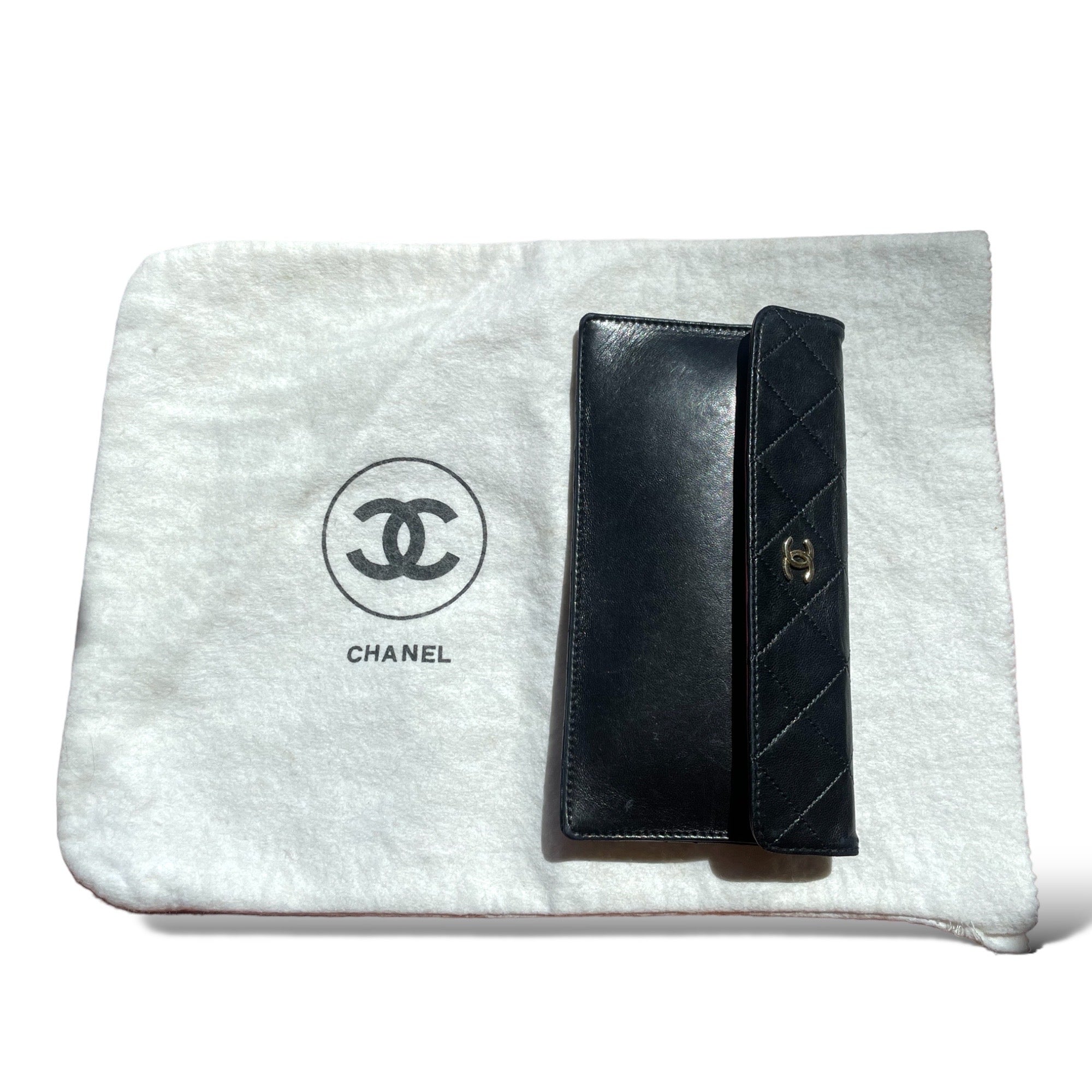 AUTHENTIC CHANEL Vintage Classic Black Flap Closure Clutch Purse