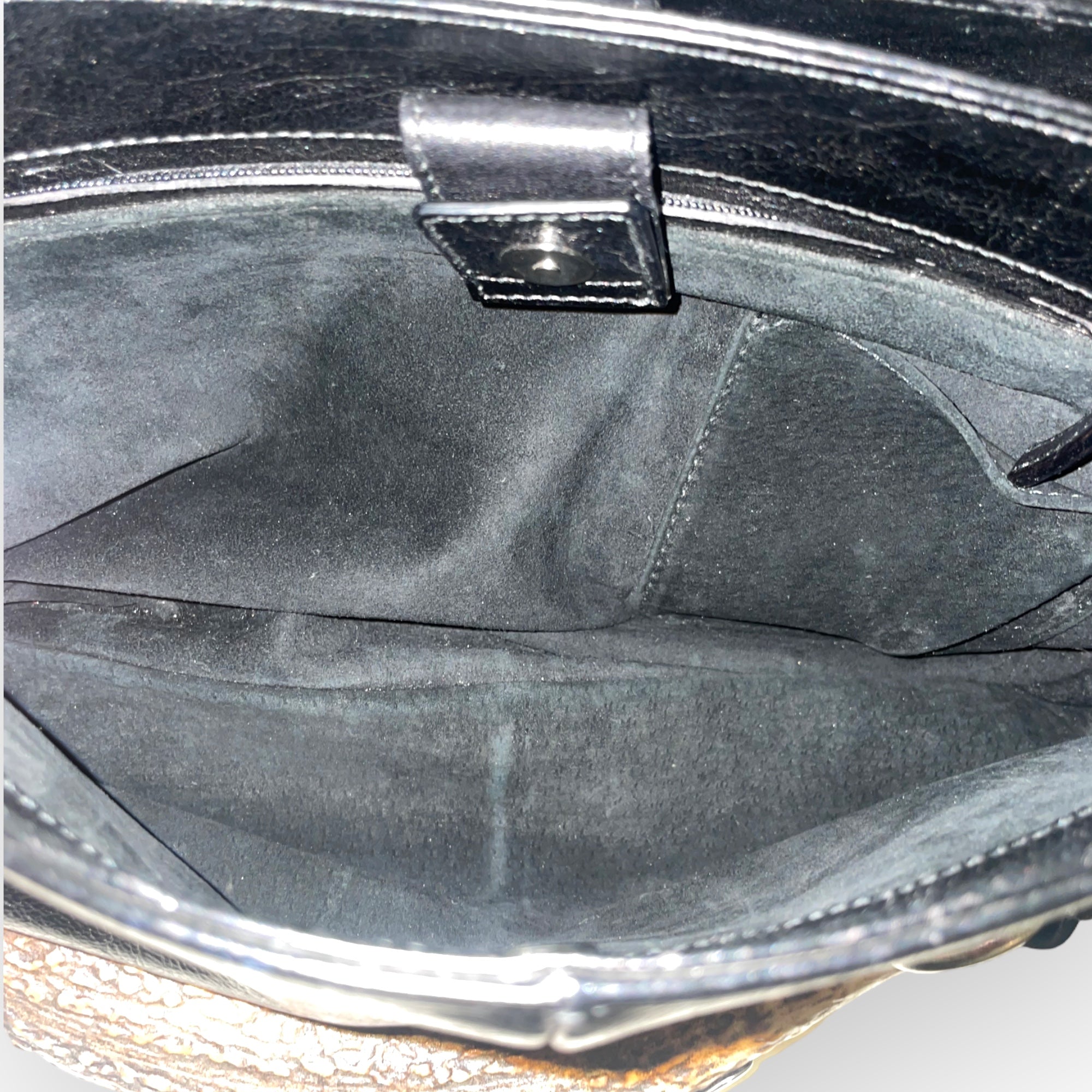 YVES SAINT LAURENT Tom Ford Deer Antler Style Black Leather Purse