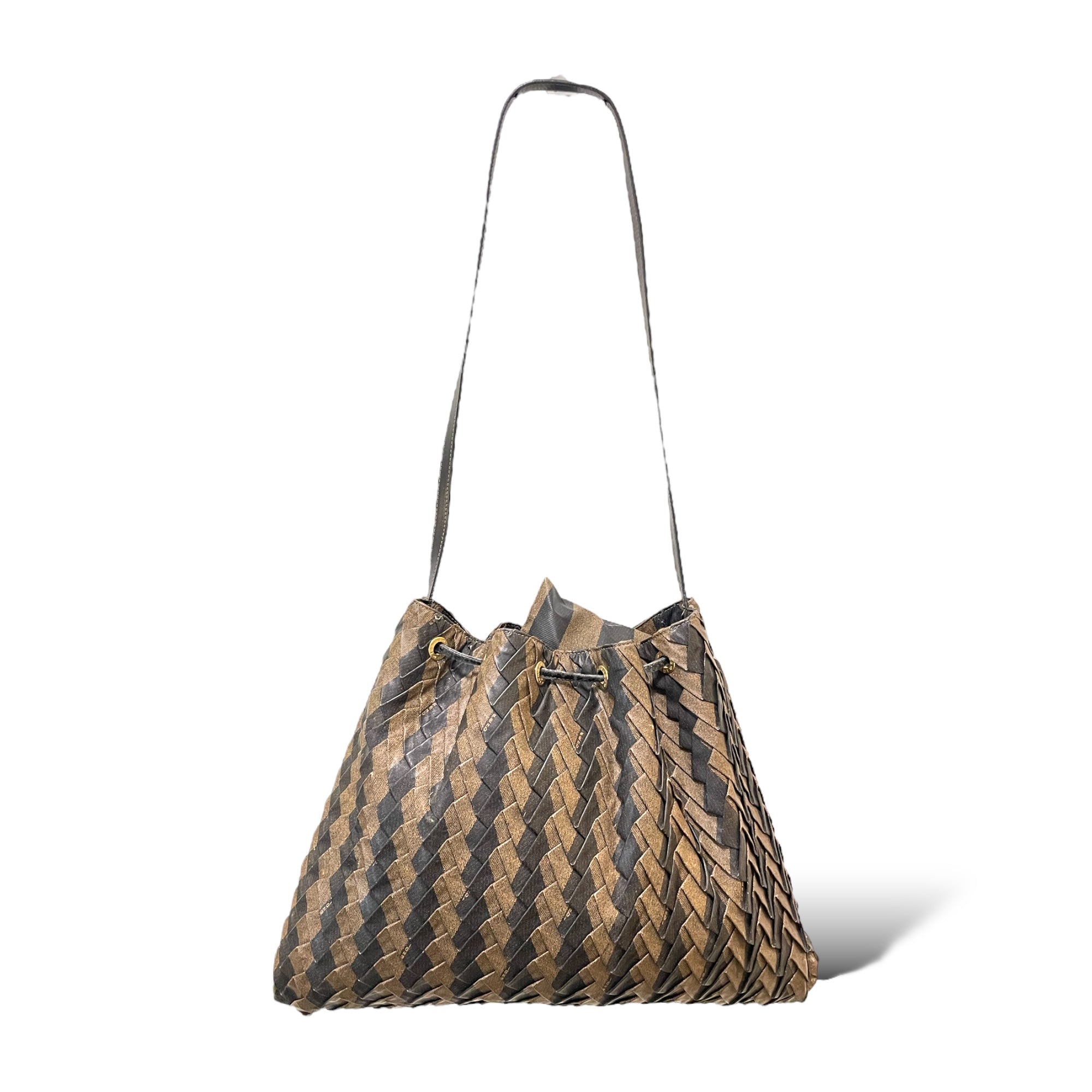 FENDI Vintage Pequin Woven Design Crossbody/Sling/Shoulder Bag