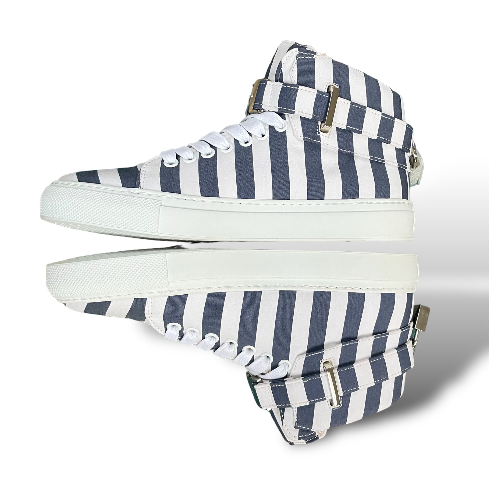 Buscemi Women’s Striped Italian Jacquard Canvas High-Tops / Silver-Tone Hardware