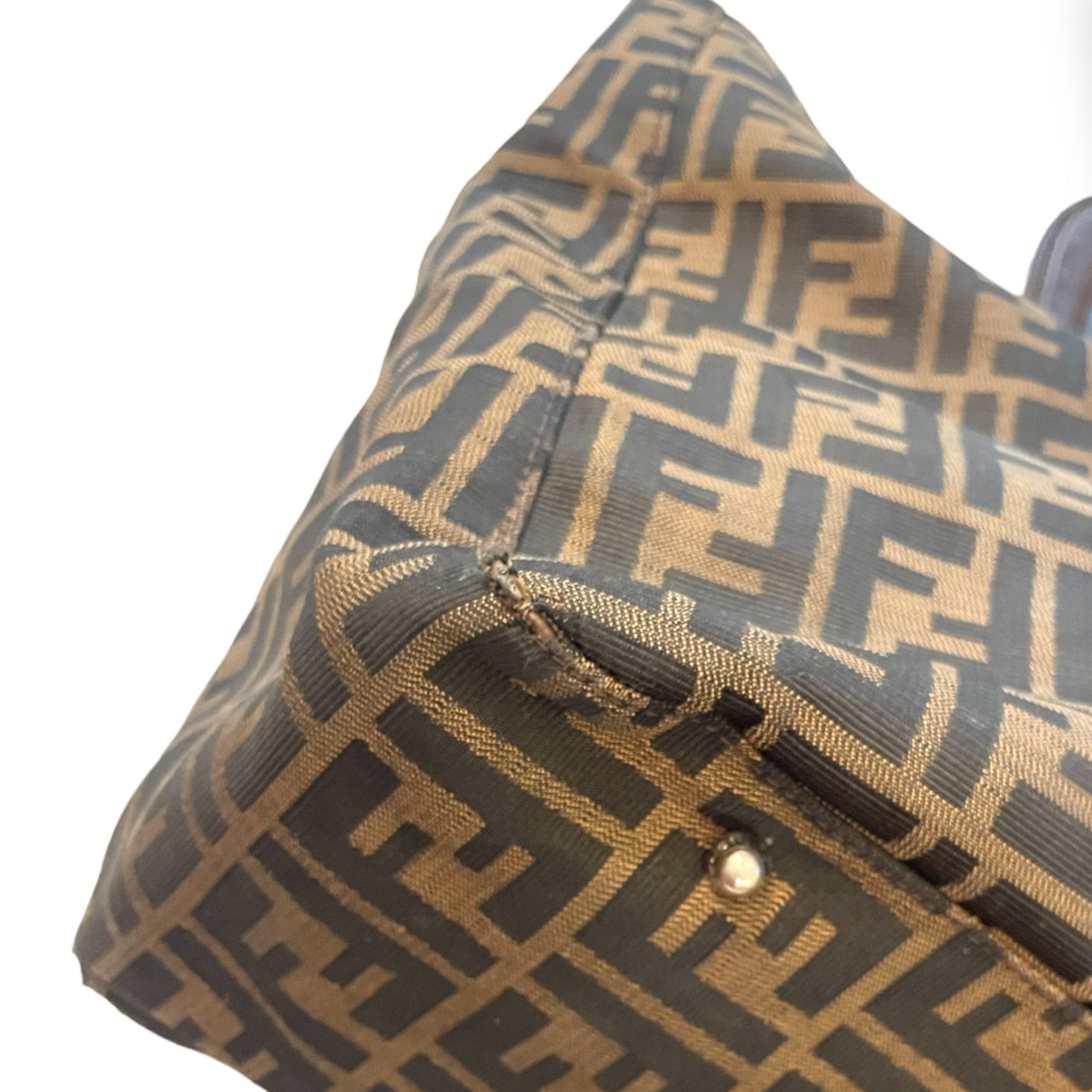 FENDI ZUCCA Print LARGE Vintage Twin Tote