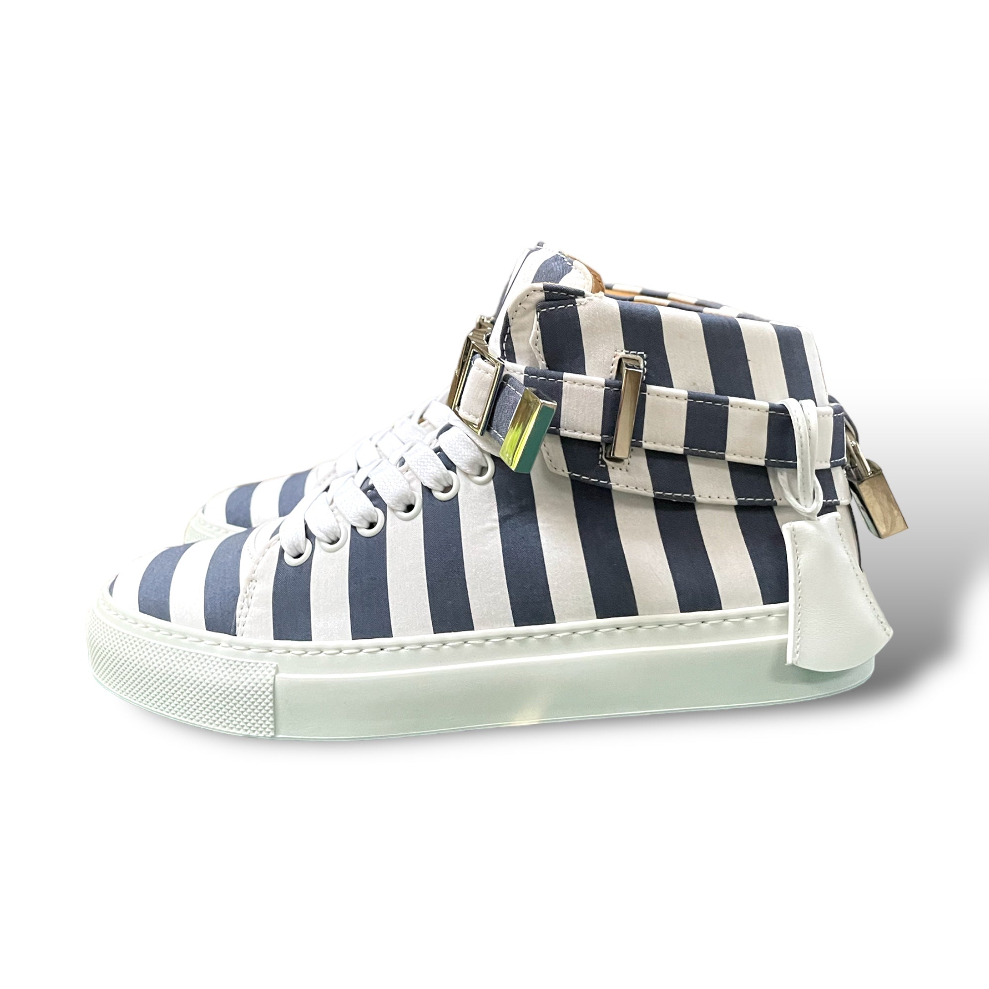 Buscemi Women’s Striped Italian Jacquard Canvas High-Tops / Silver-Tone Hardware