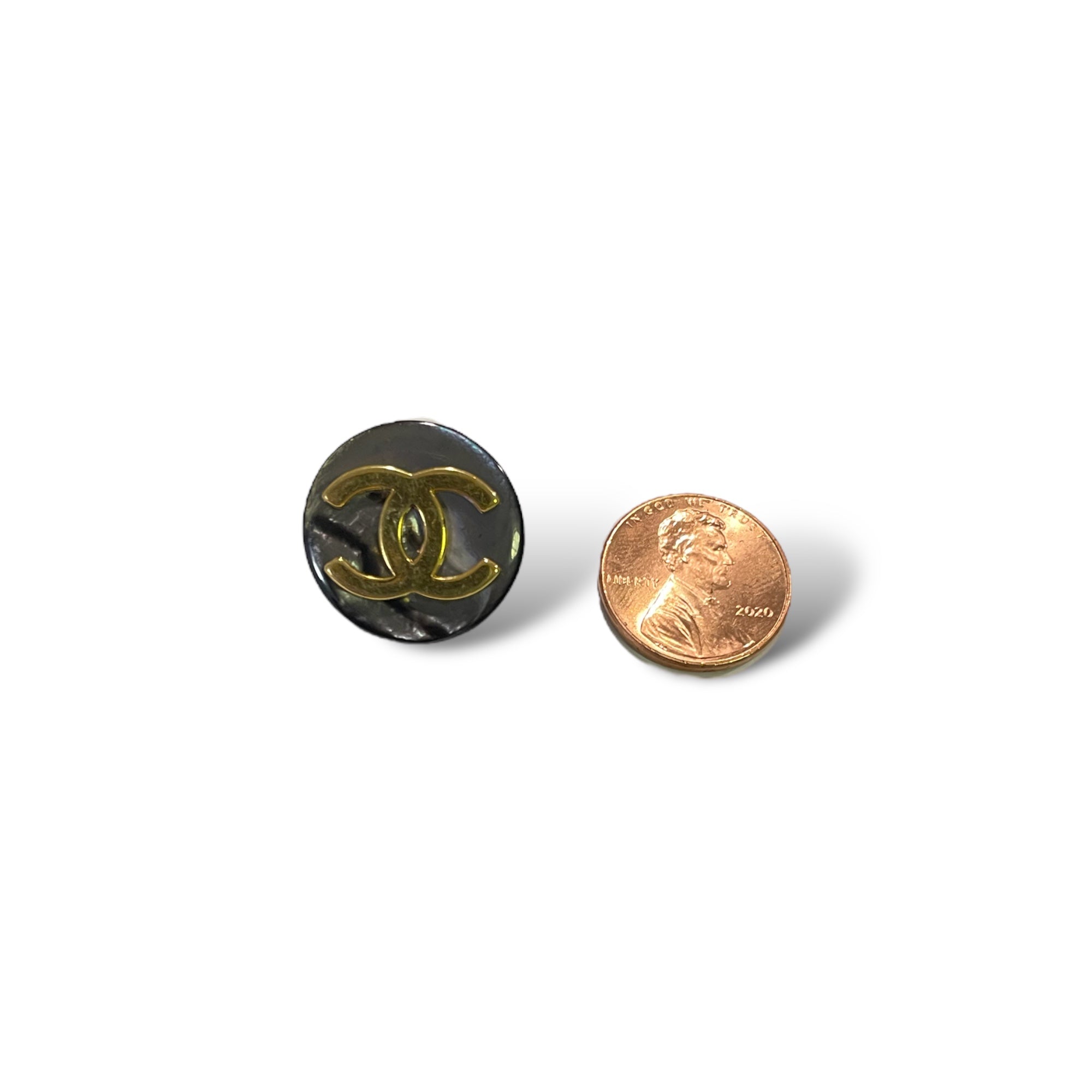 CHANEL Vintage CC Interlocking Logo Buttons (two)