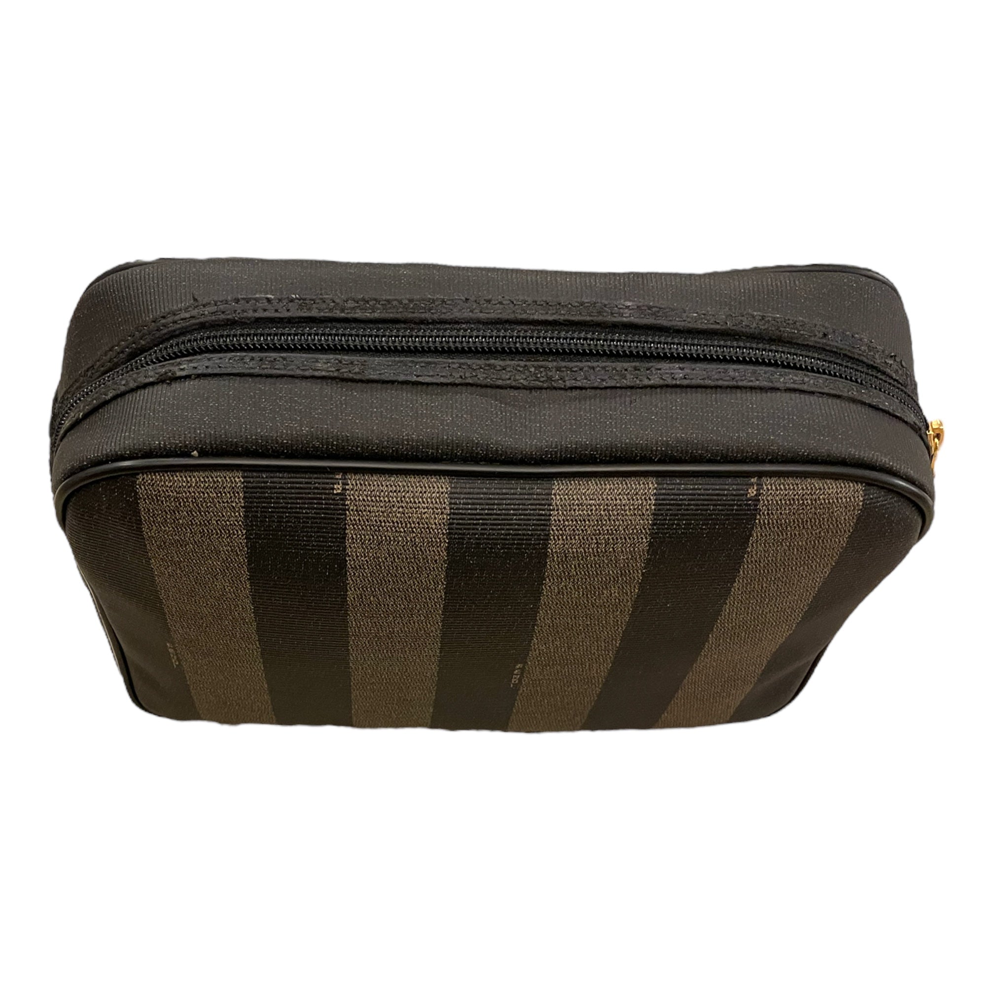 FENDI Vintage PQUIN STRIPED Clutch/Cosmetics Case