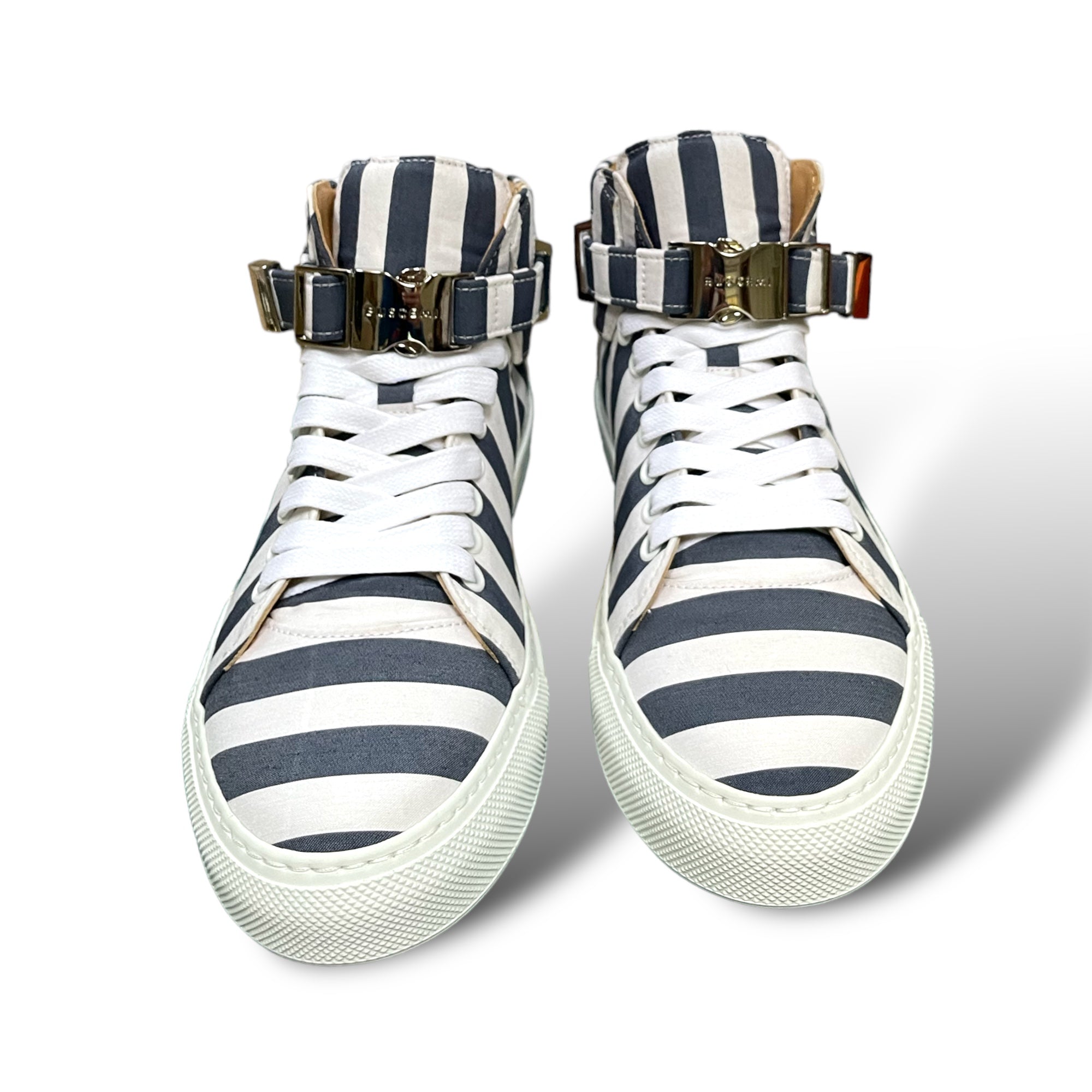 Buscemi Women’s Striped Italian Jacquard Canvas High-Tops / Silver-Tone Hardware