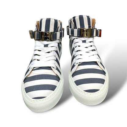 Buscemi Women’s Striped Italian Jacquard Canvas High-Tops / Silver-Tone Hardware - photo 13 of 15