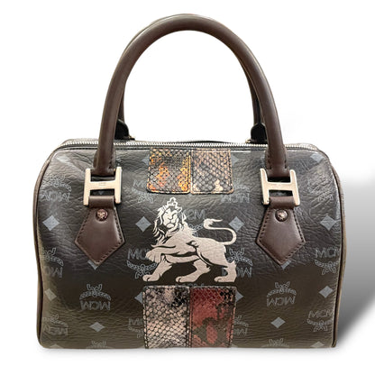 MCM Visetos Python Lion Princess Boston Top Handle Bag - main product photo