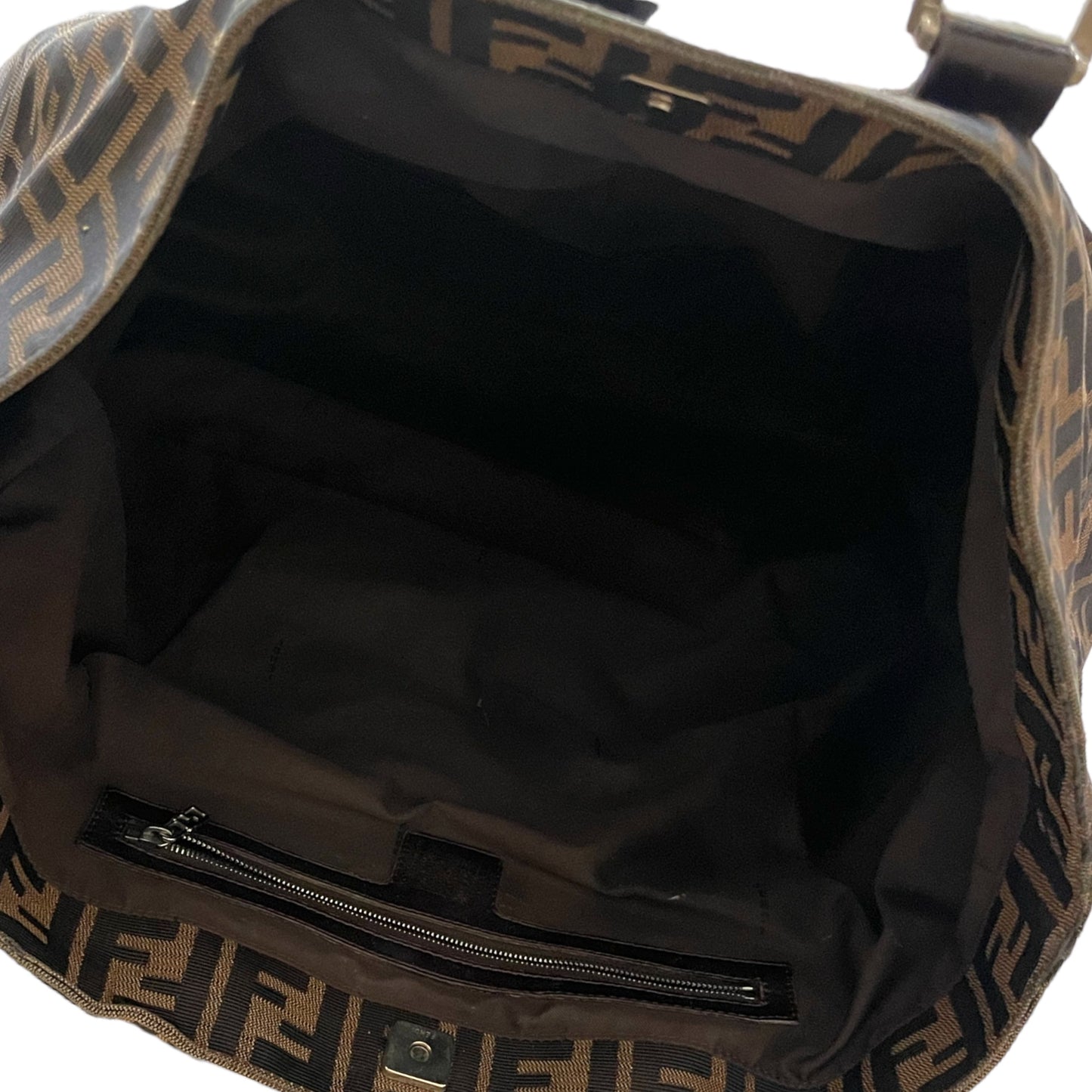 FENDI ZUCCA Print LARGE Vintage Twin Tote