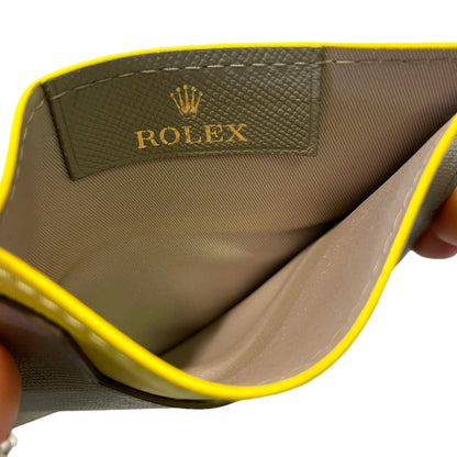 ROLEX Men's Leather Card Holder Wallet