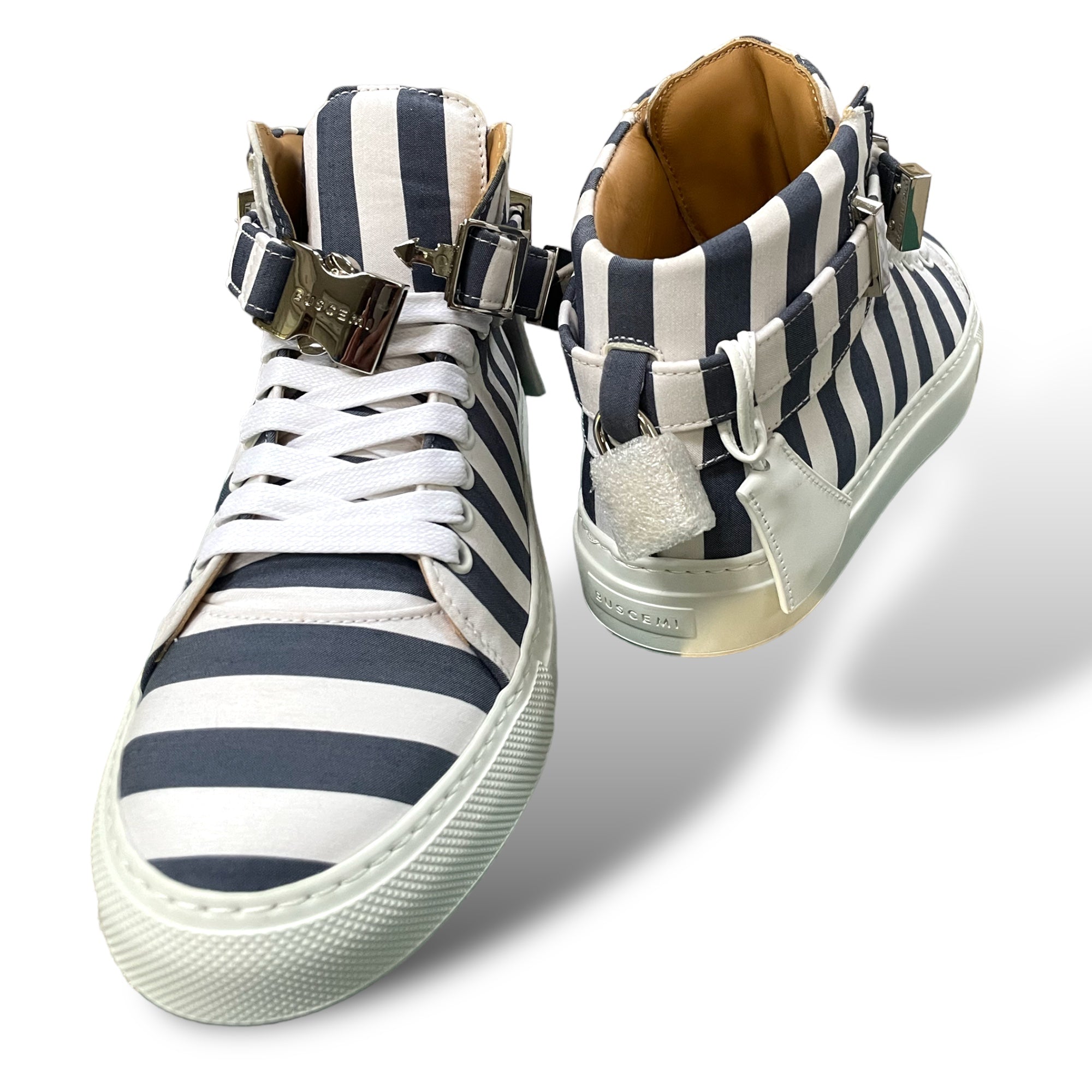 Buscemi Women’s Striped Italian Jacquard Canvas High-Tops / Silver-Tone Hardware