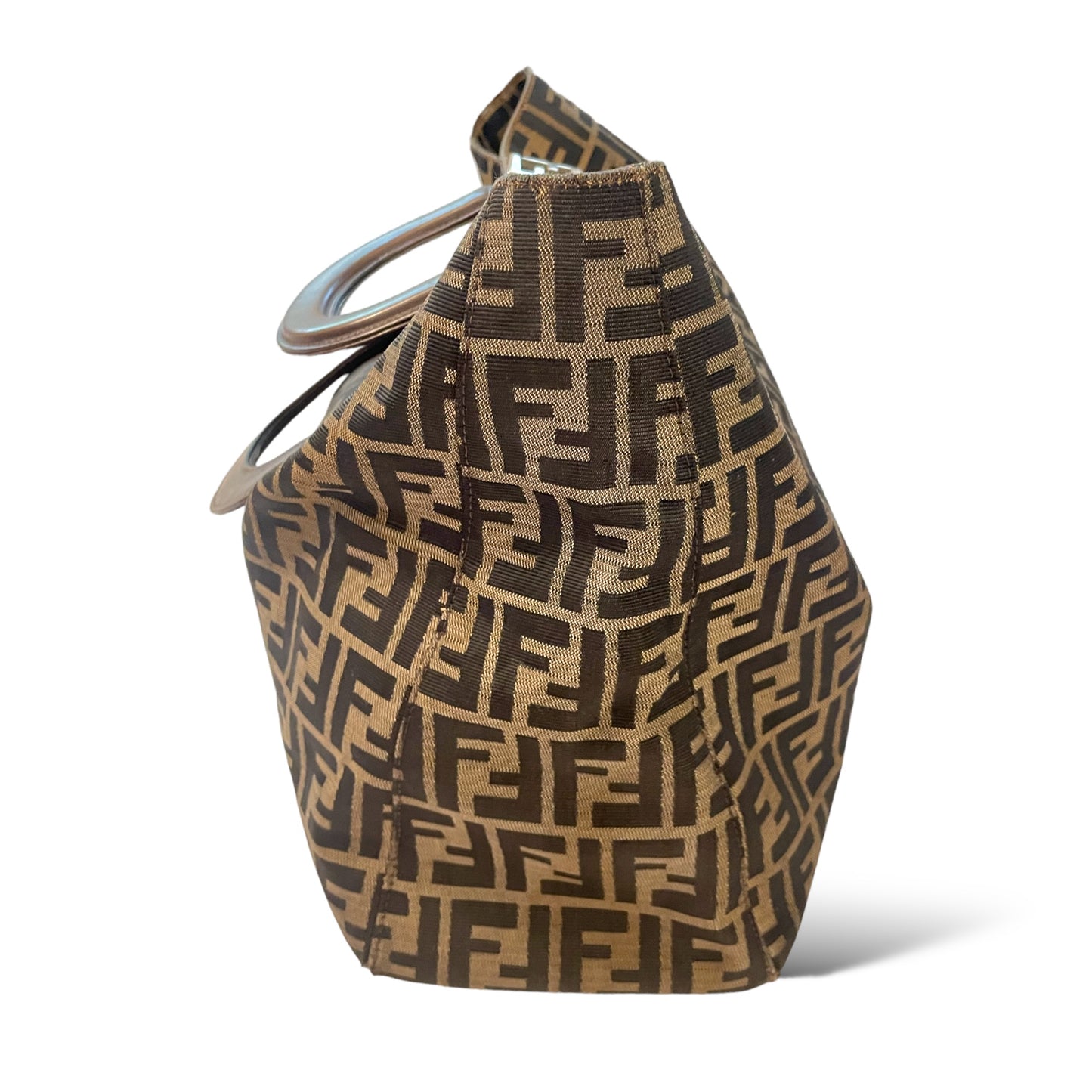 FENDI ZUCCA Print LARGE Vintage Twin Tote