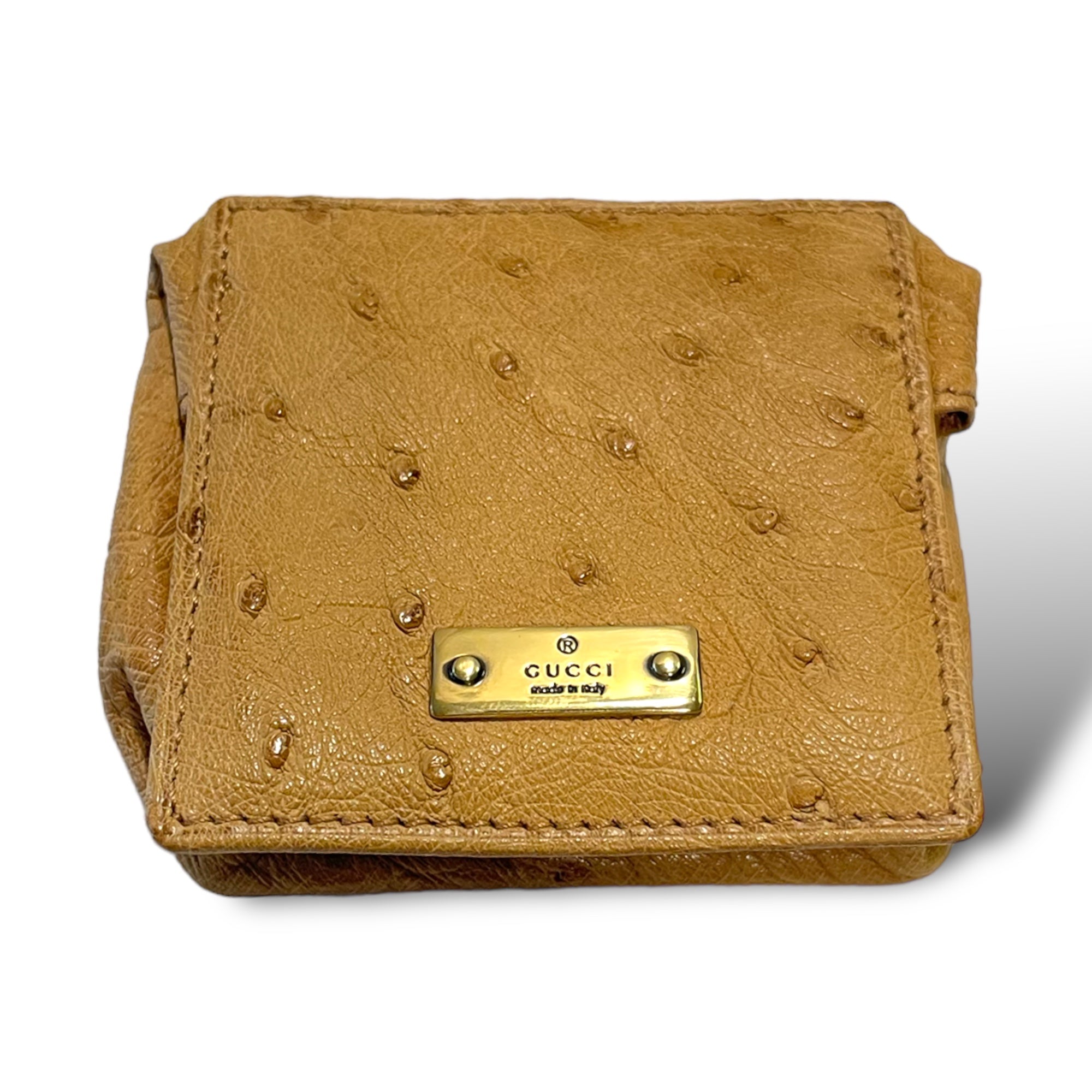 GUCCI Vintage STUNNING & RARE Ostrich Coin Case/AirPod Pro Case 🦄😍