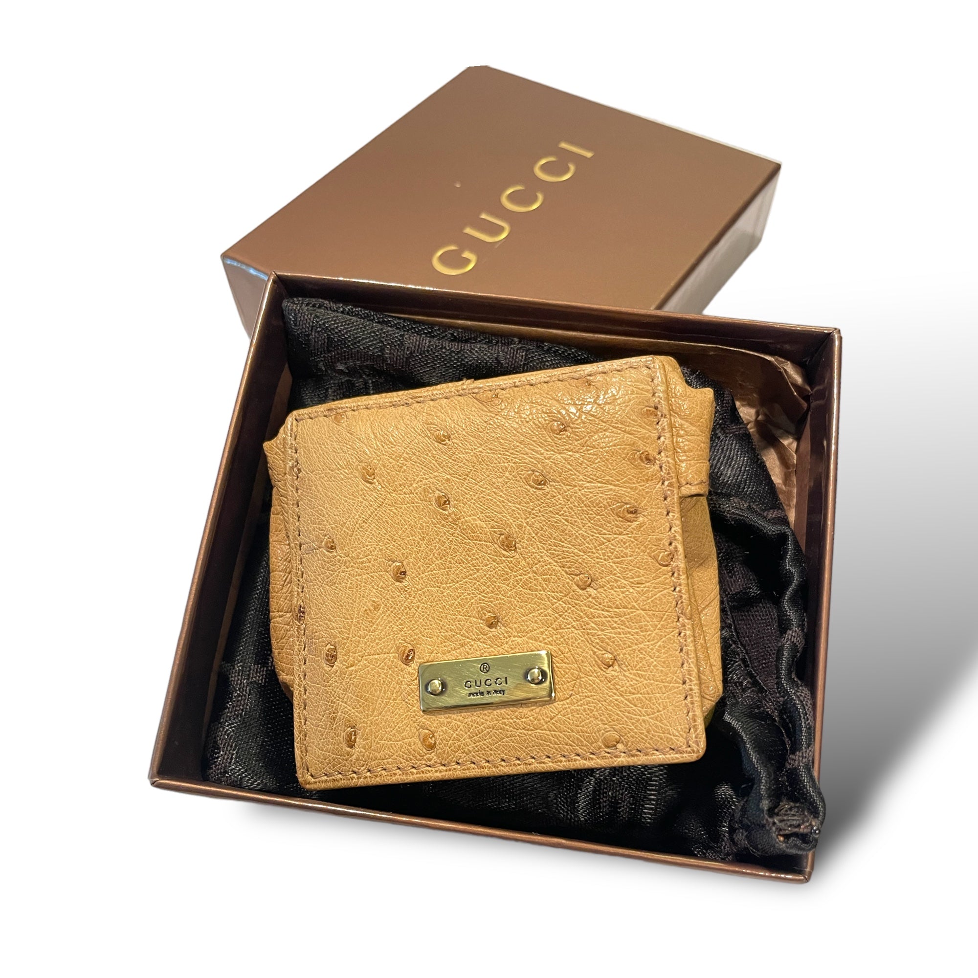 GUCCI Vintage STUNNING & RARE Ostrich Coin Case/AirPod Pro Case 🦄😍