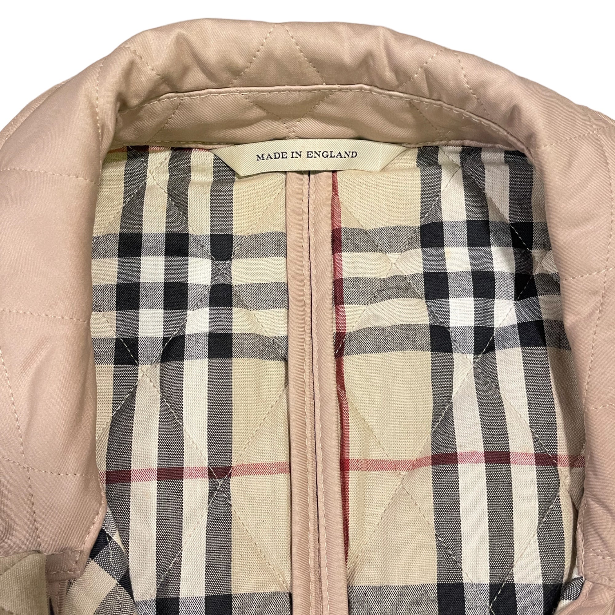BURBERRY LONDON Classic Quilted Tan/Check Lined Coat |Size: Small|