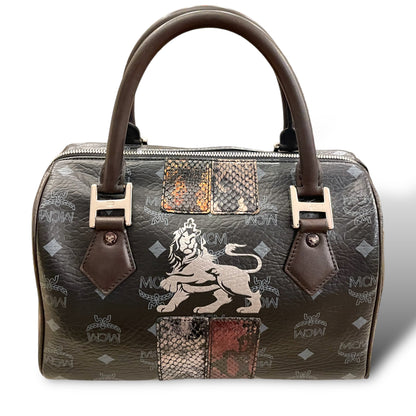 MCM Visetos Python Lion Princess Boston Top Handle Bag - photo 10 of 11