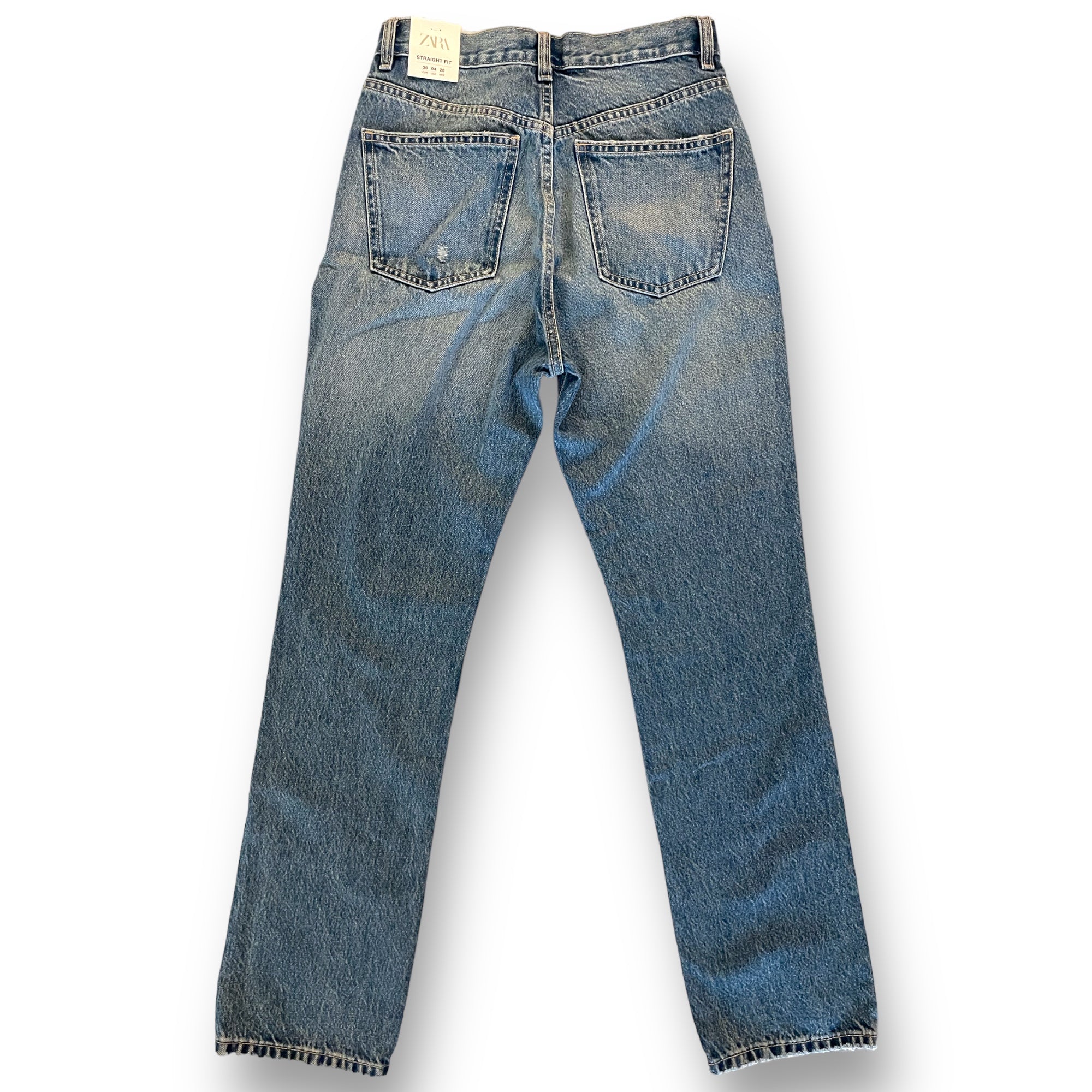 ZARA Straight Fit High-Rise Regular Length Denim Pants |Size: EU 34 US 4|