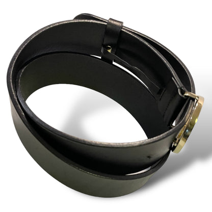 Gucci Womens Champagne Gold G Buckle Black Leather Belt - photo 9 of 12