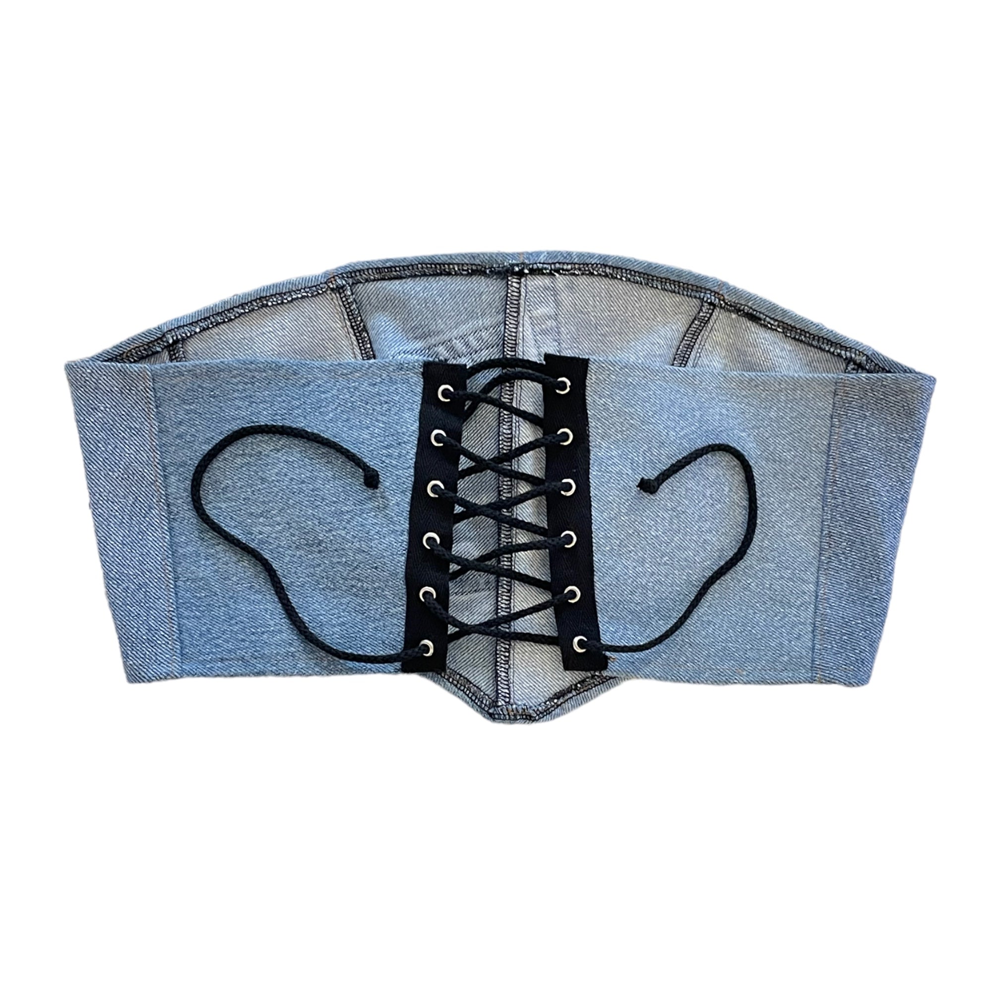 FURST OF A KIND VINTAGE DENIM CORSET TUBE TOP (O/S)