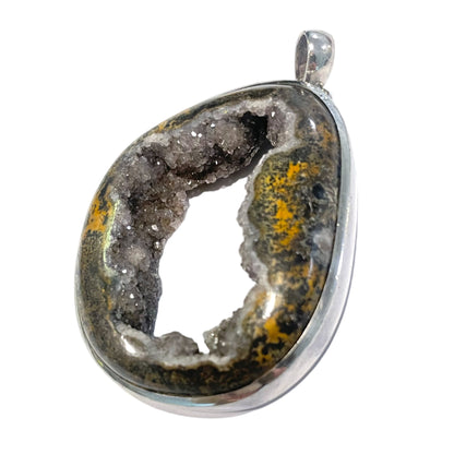 Semi-Precious Real Geode set in Sterling Silver Pendant— Custom Made by Lazaro - main product photo