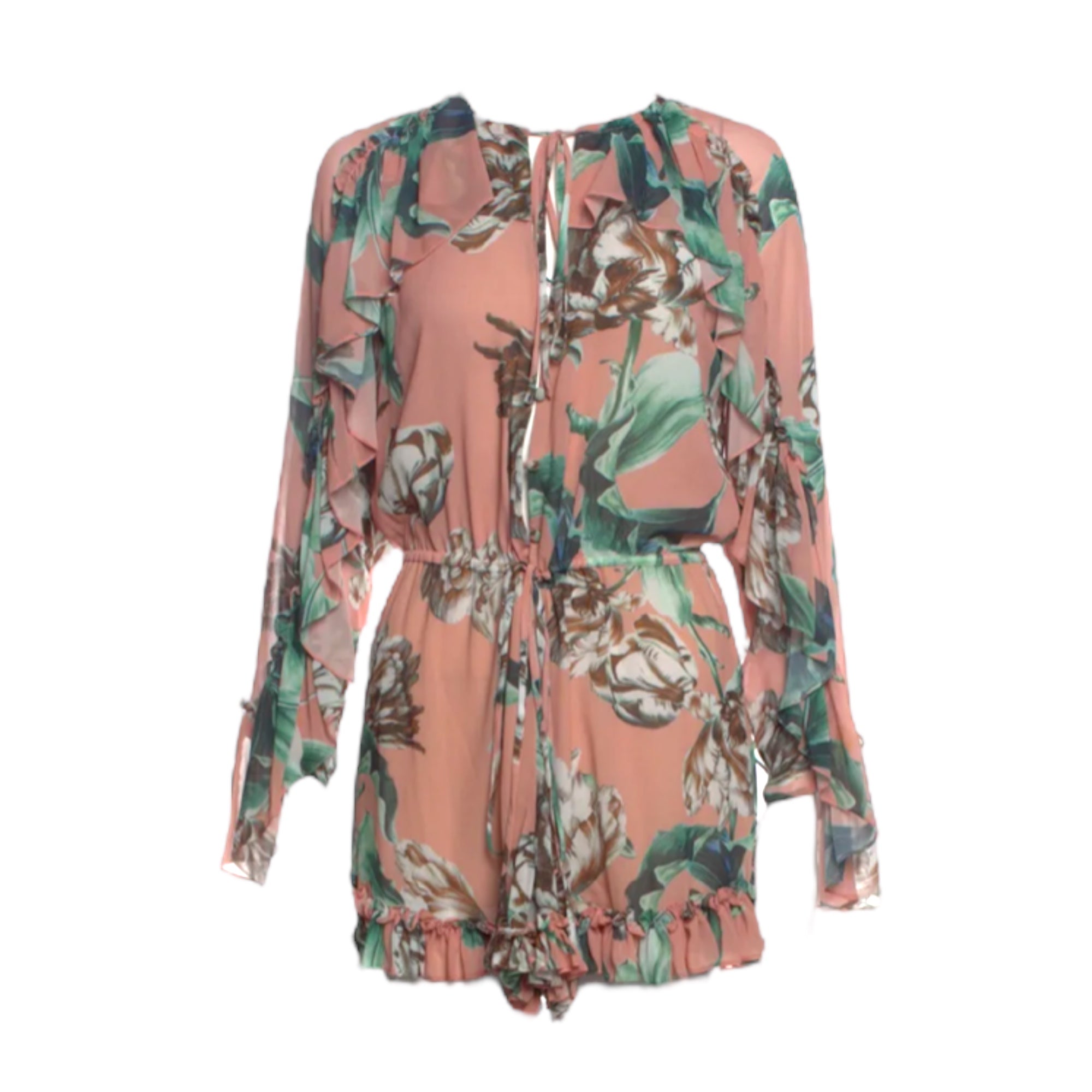 PatBo Floral Print Crew Neck Romper |Size: XS | FR 34 | US 2 |