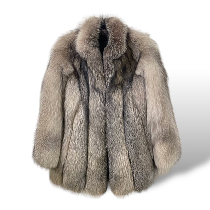 Custom Made Silver Fox Fur Coat - main product photo
